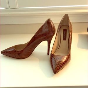 Brown snakeskin heels